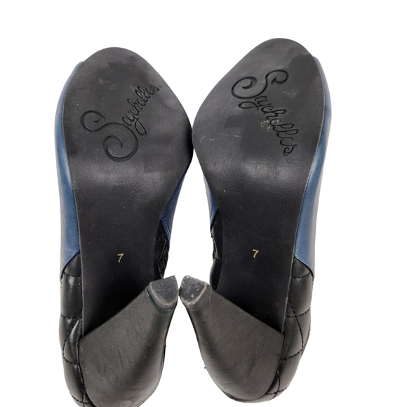 Seychelles Amusing Leather Peep Toe Diamond Quilted Ankle Boots Womens Size 7 - Picture 9 of 12